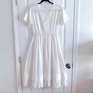 White Cotton Laced Summer Dress